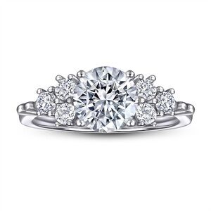 Royal Diamond 925 Sterling Silver Bouqet Ring
